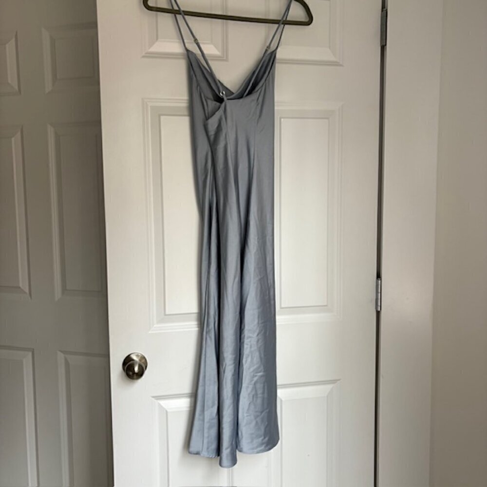 Show Me Your MuMu Tuscany Midi Slip Dress in Silver Luxe Satin - Picture 4 of 6